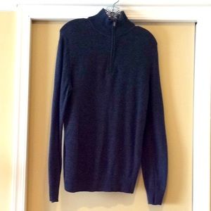 Calvin Klein Men’s heather Blue waffle Quarter Zip Size Medium